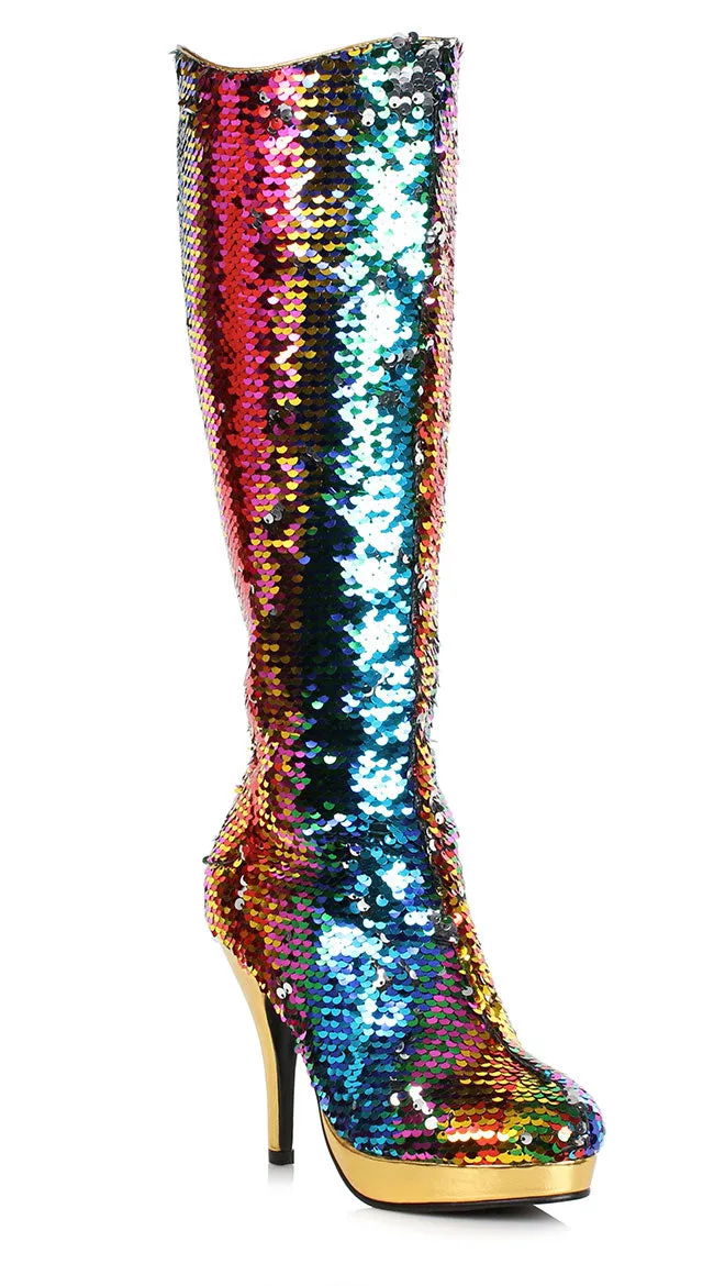 4 Inch Mermaid Flip Sequins Boot