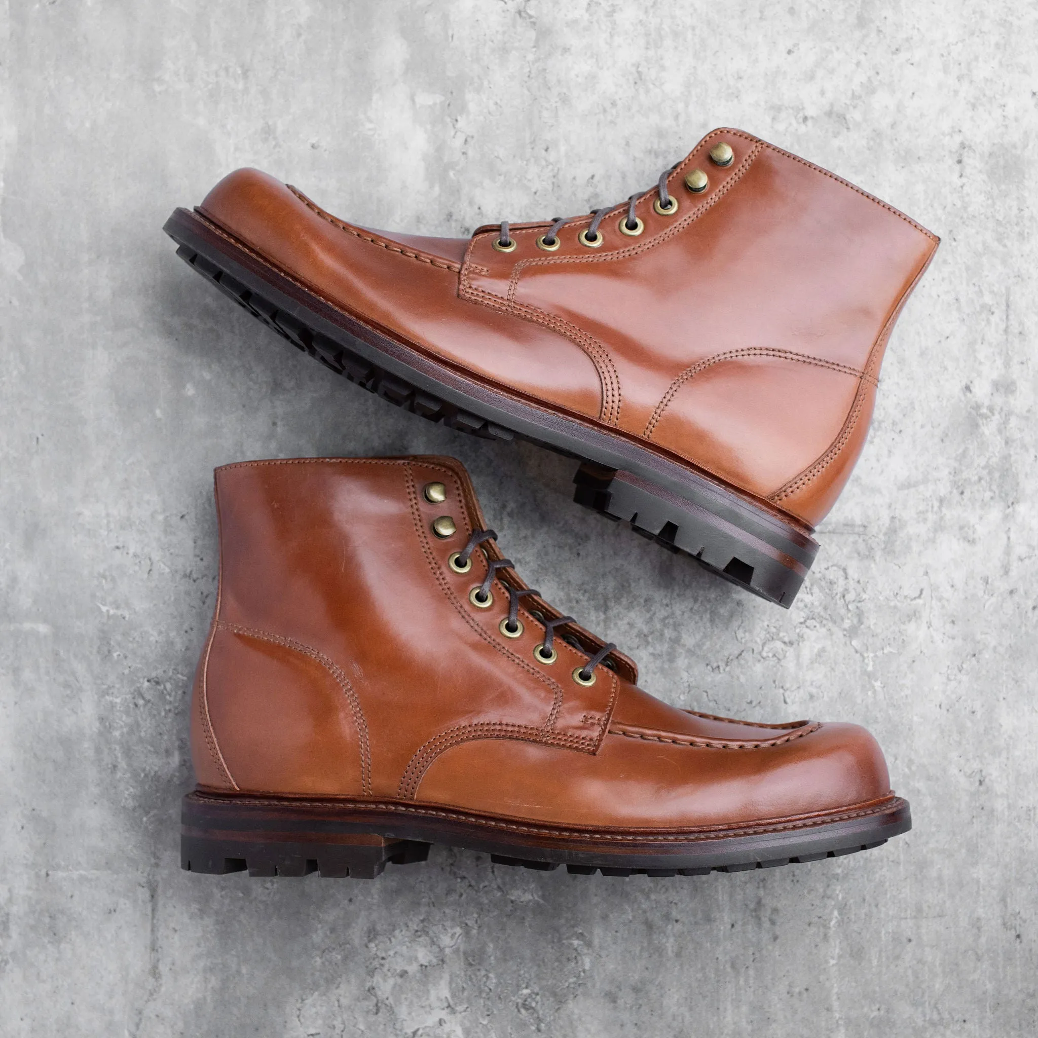 Brass Boot Honey Glazed Shell Cordovan