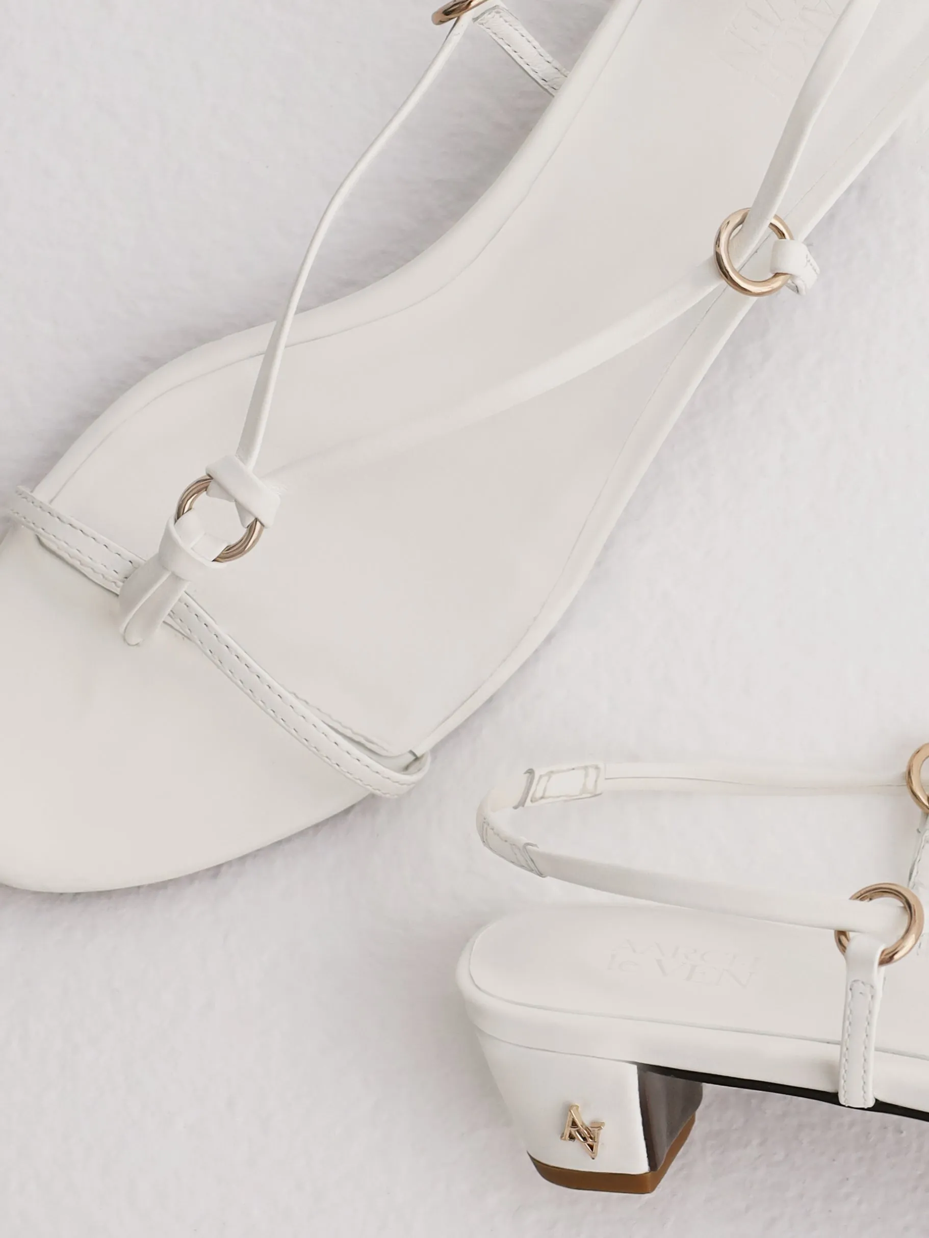 Camilla Strappy Leather Sling Back Sandal | White