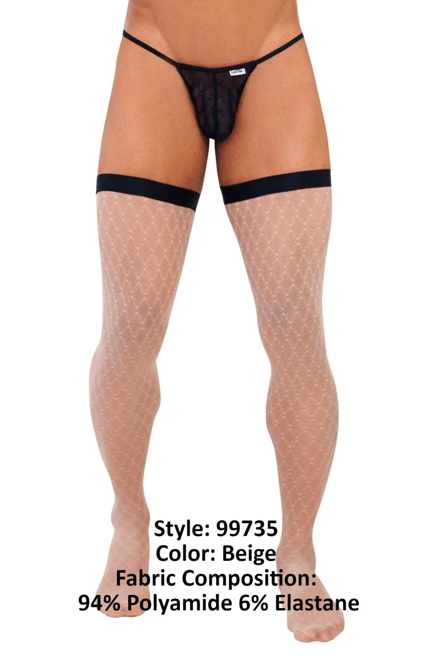 CandyMan 99735 Mesh Thigh Highs Color Beige