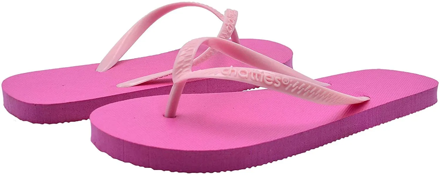 Chatties Women’s Basic Solid Colored Rubber Flip Flop Sandal Summer Shoes