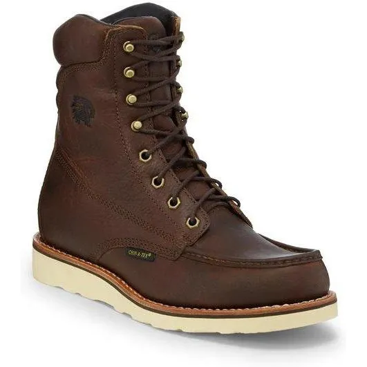 Chippewa Men's Edge Walker 8 Moc Toe WP Lace-Up Work Boot Brown 25346