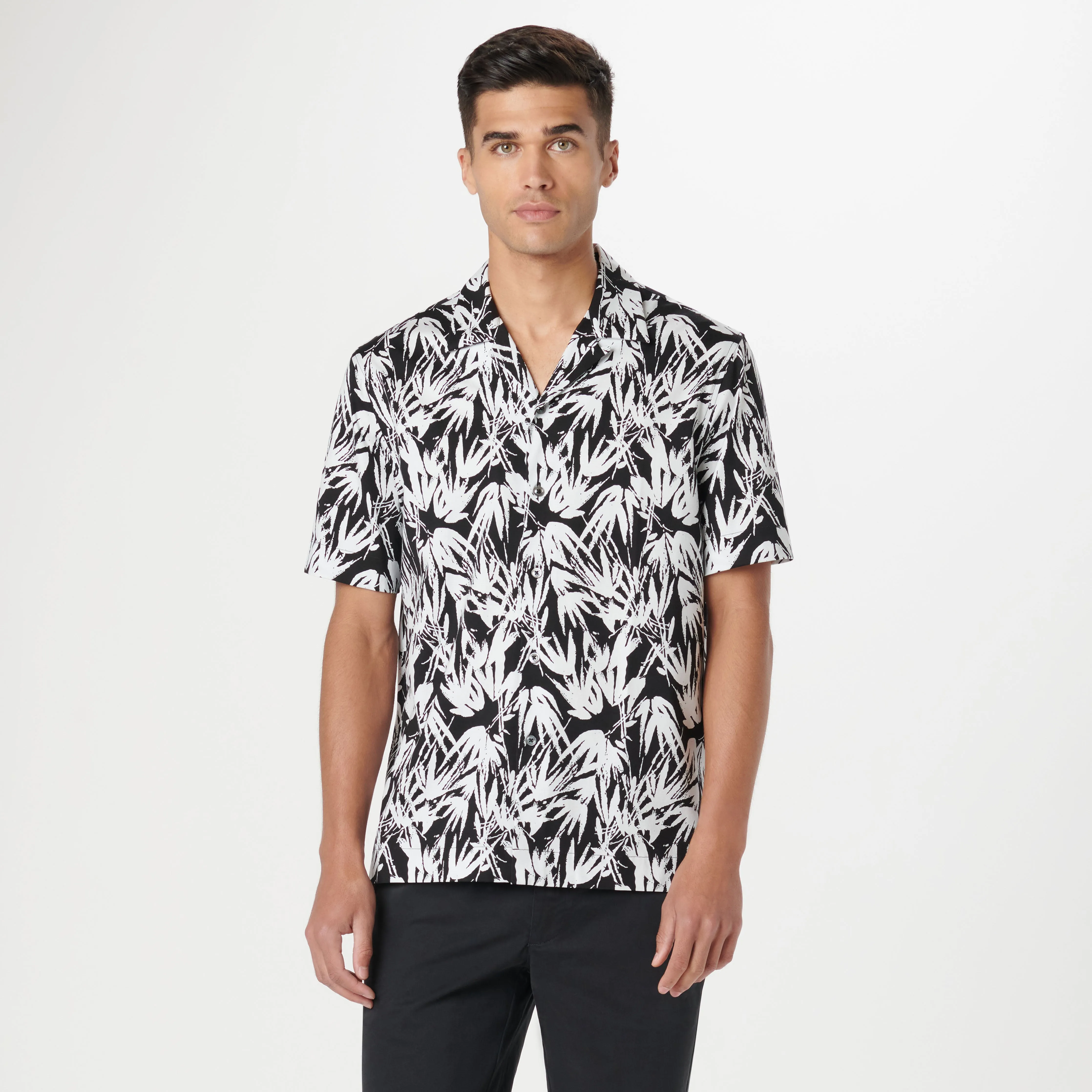 Cole Leaf Print OoohCotton Camp Shirt