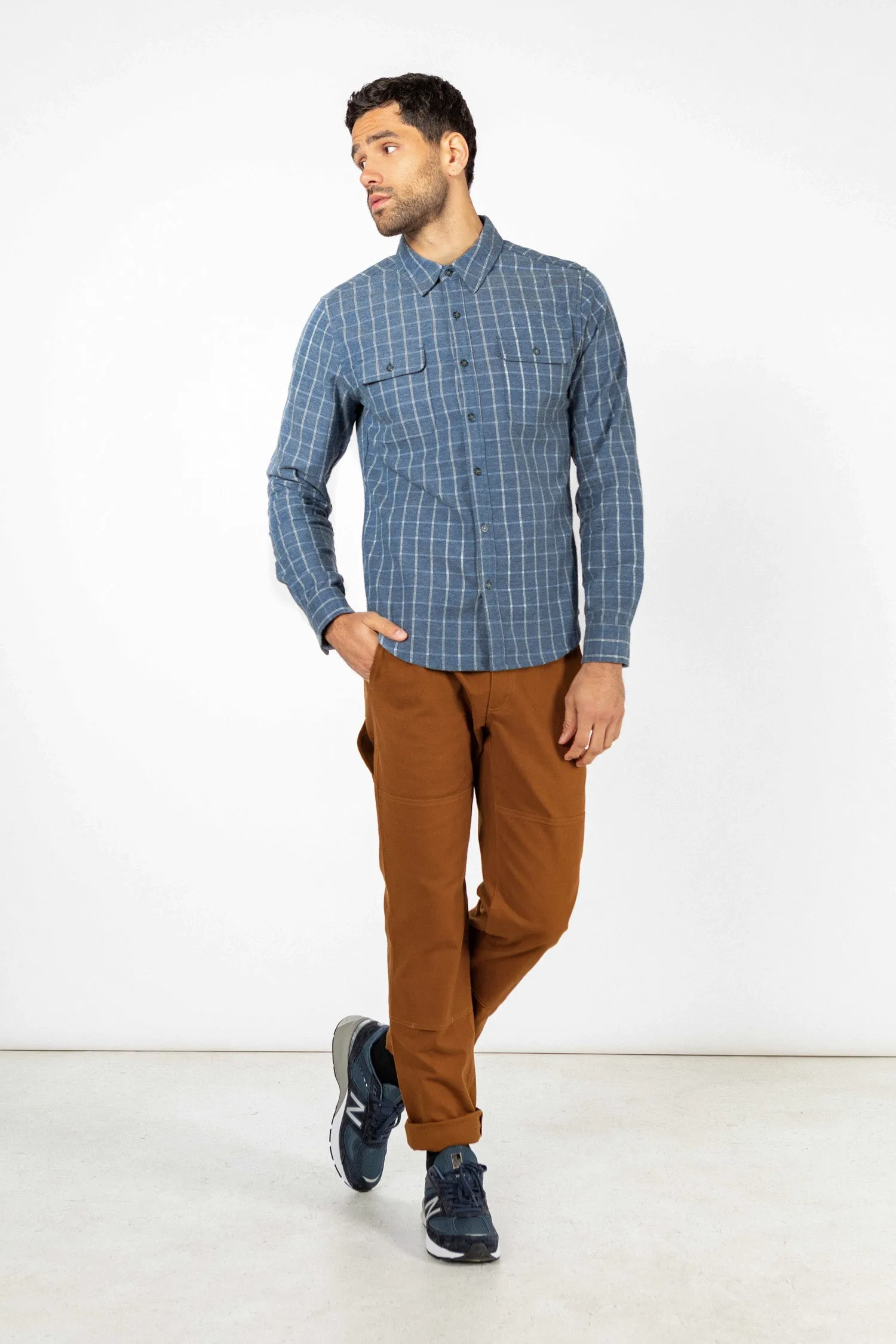 Cole Slim Shirt / Navy Windowpane