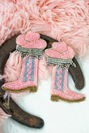 Cowgirl boot BEADED EARRINGS