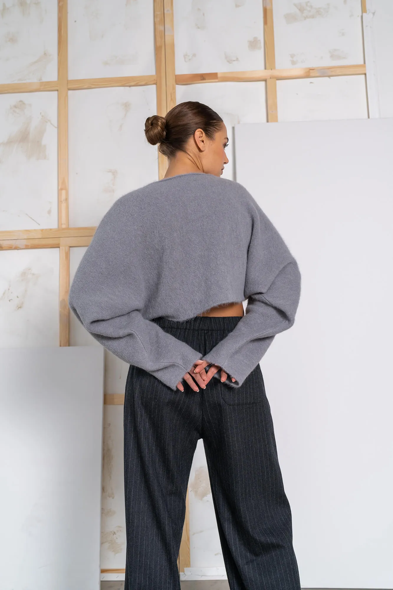 Cropped Pullover Karly (Grau)