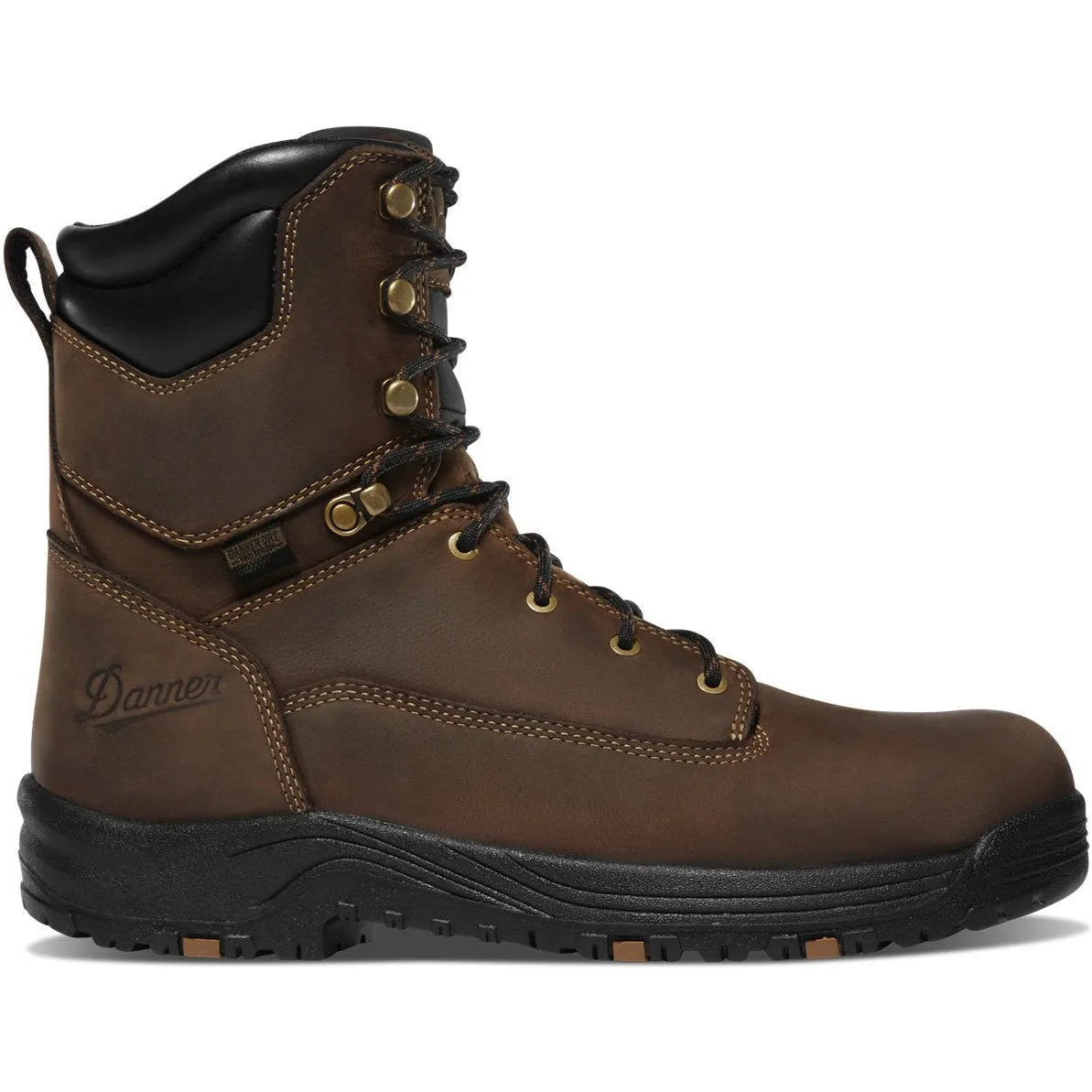 Danner Men's Caliper 8" Plain Toe WP 400G Slip Resist Work Boot -Brown- 19458