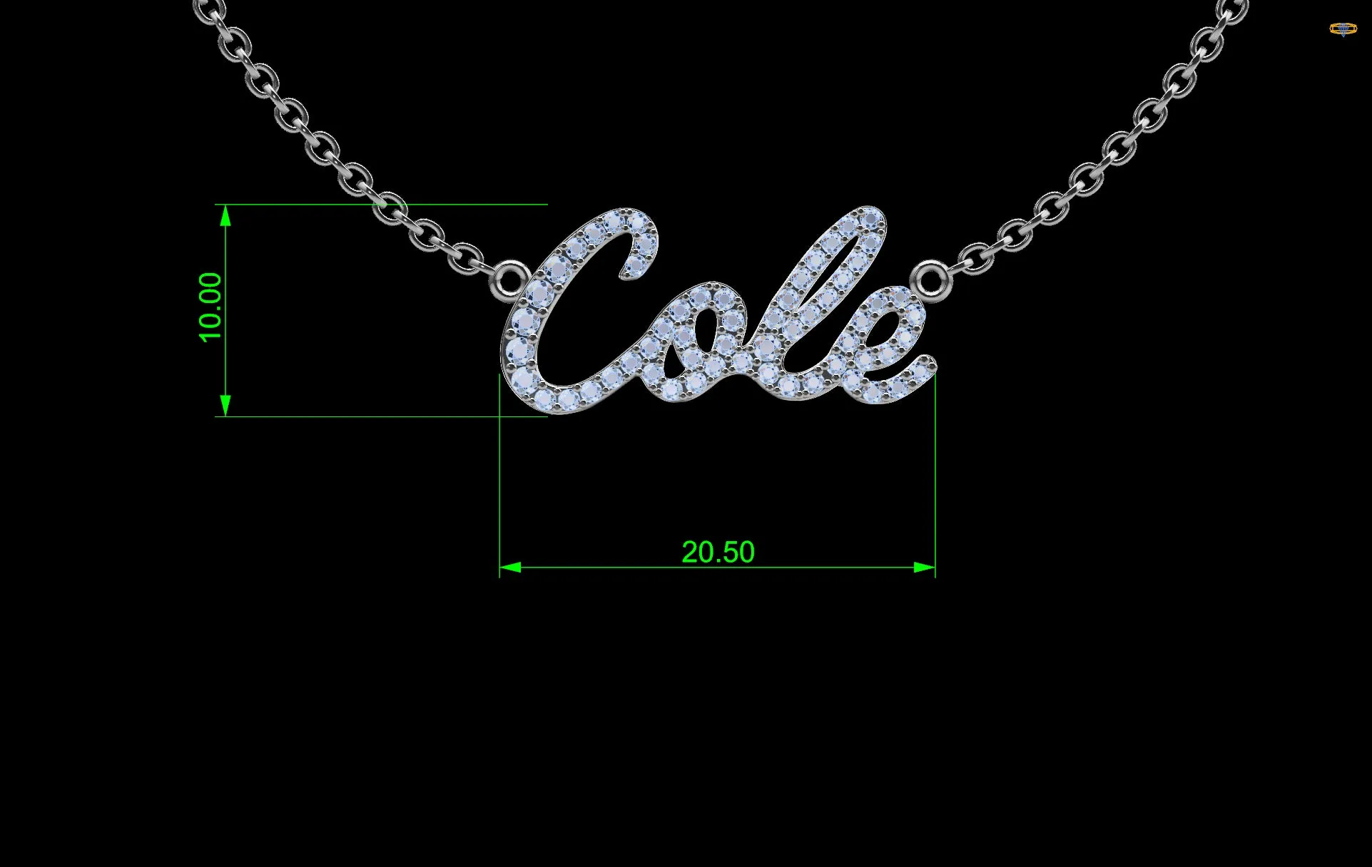 Diamond Name Necklace Cole