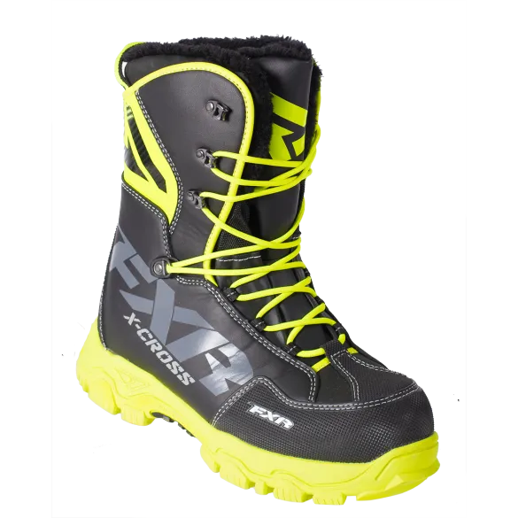 FXR X Cross Snowmobile Boot Black/HiVis