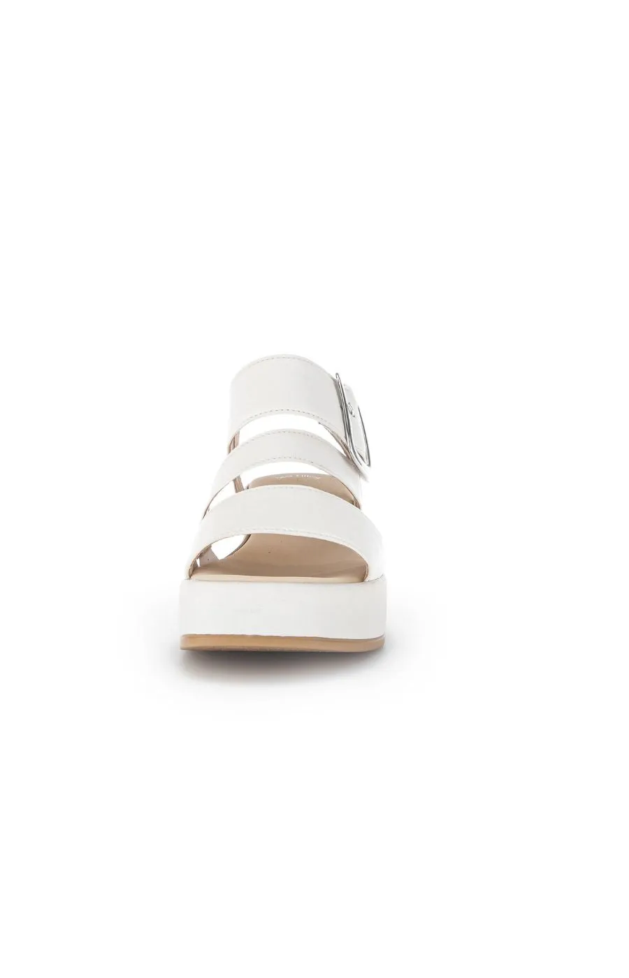 Gabor Buckle Wedge Sandal in White