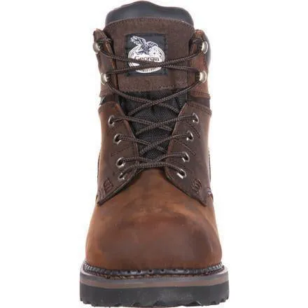 Georgia Men's Brookville 6" Stl Toe WP Work Boot - Brown - G7334