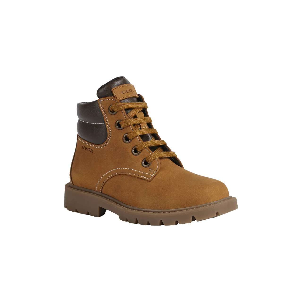 Geox Shaylax children's lumberjack boot in nubuck leather J16FAB 032BC C0930 b yellow-brown