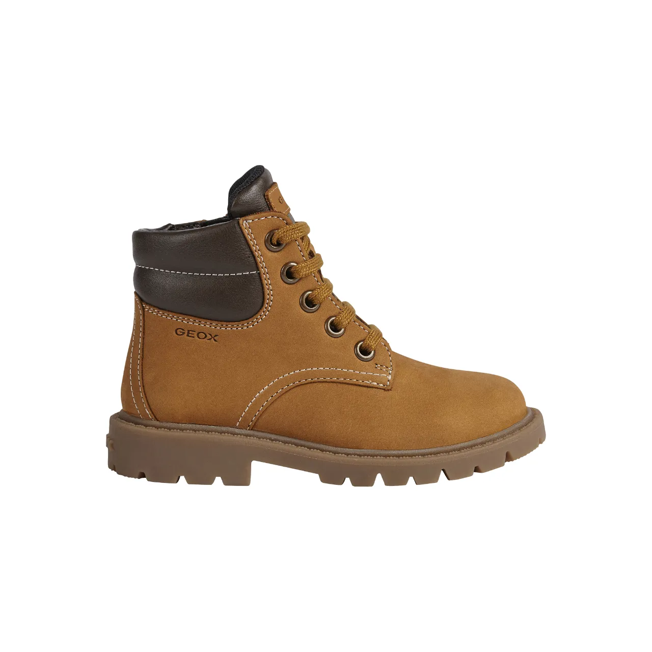 Geox Shaylax children's lumberjack boot in nubuck leather J16FAB 032BC C0930 b yellow-brown