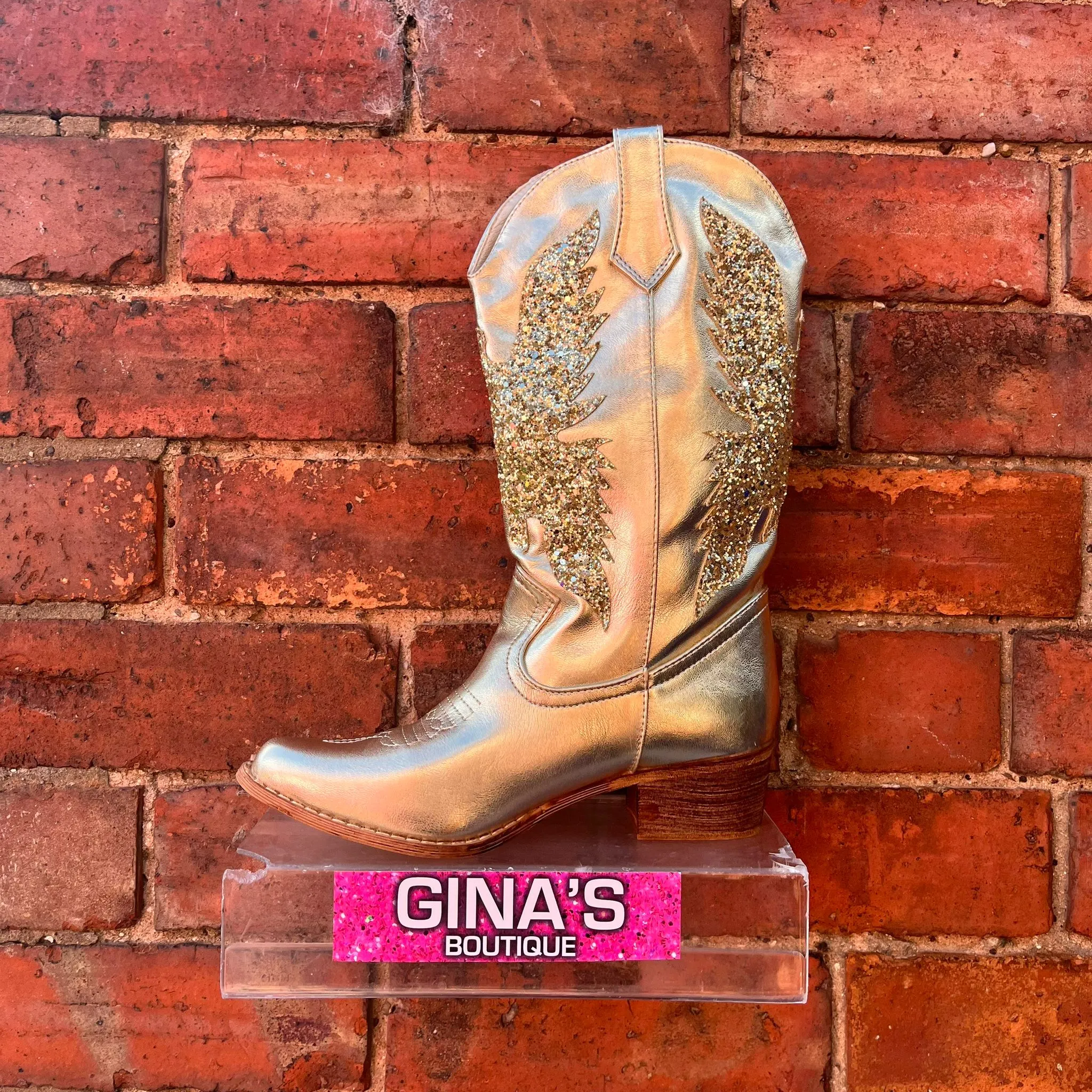 Glitter Embroidered Cowboy Boot