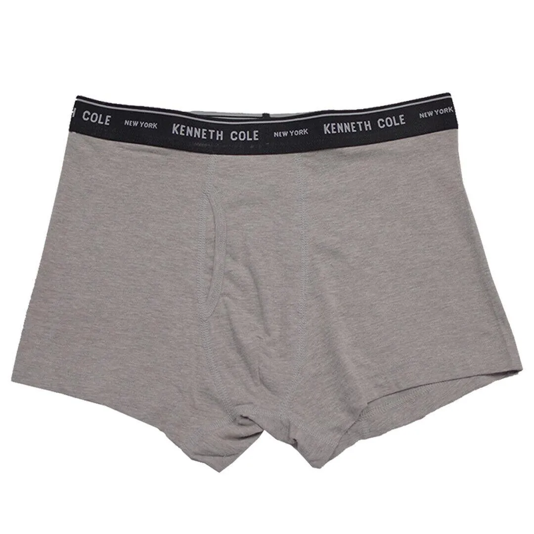 Kenneth Cole Men's 2 Pack Solid Dark & Light Heather Grey Trunks (S07)