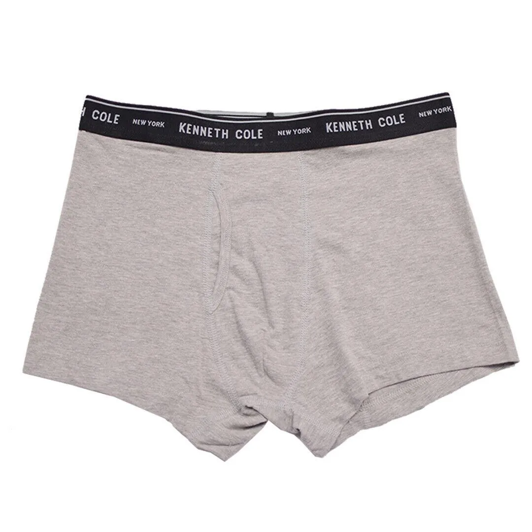 Kenneth Cole Men's 2 Pack Solid Dark & Light Heather Grey Trunks (S07)