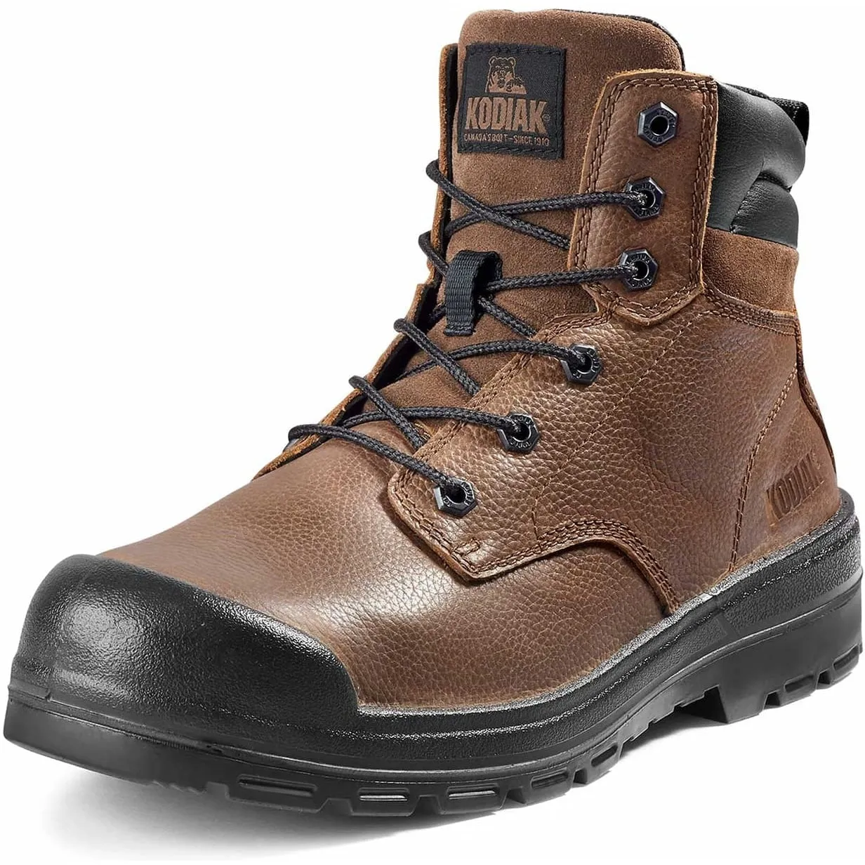 Kodiak Men's Greb 6 Steel Toe Slip Resist Safety Work Boot -Brown- 4TH4BN