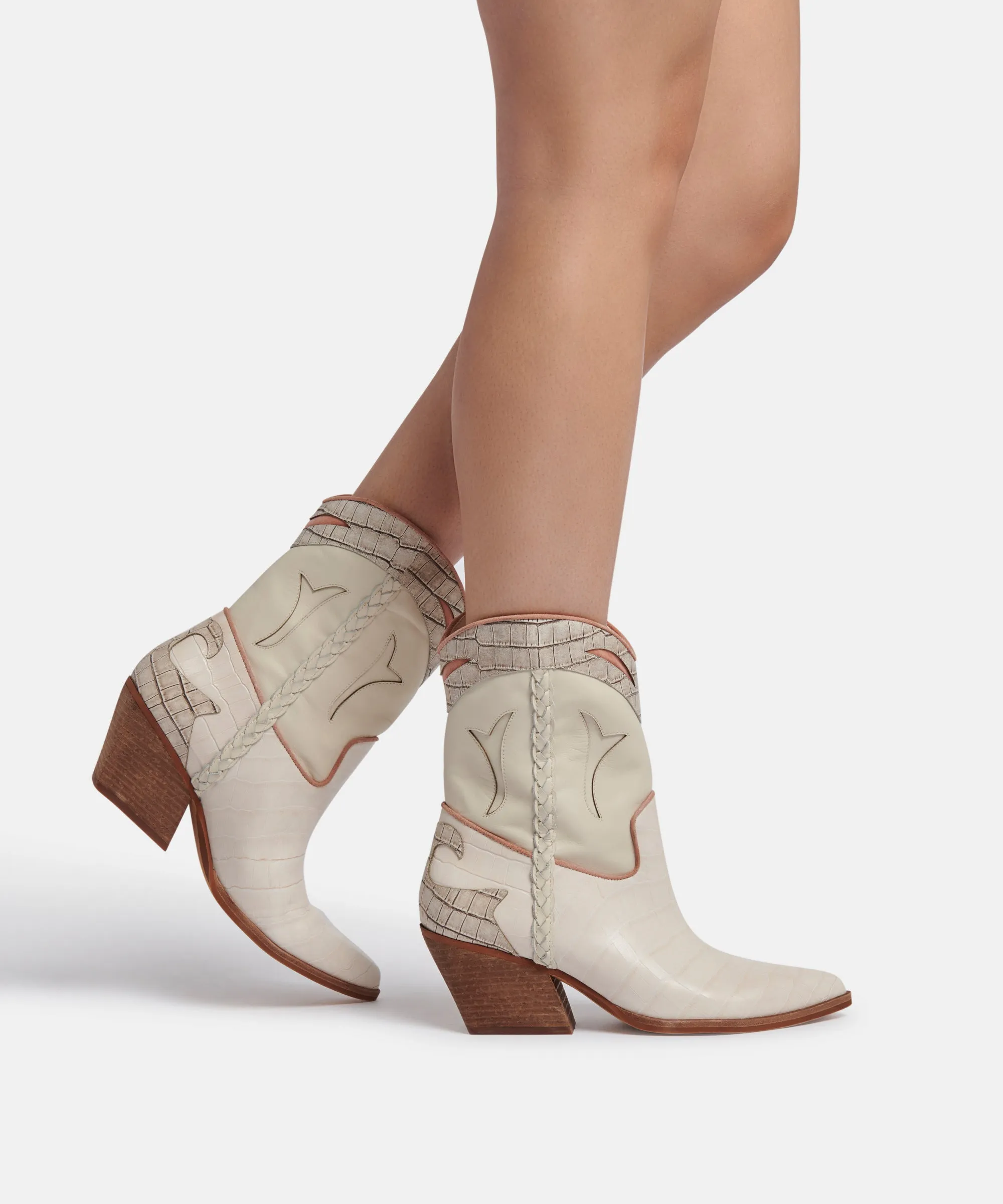 LORAL BOOTIES IVORY LEATHER re:vita