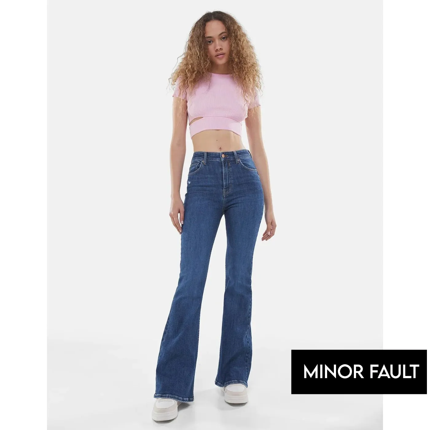 (Minor Fault) Blue High Rise Flare Jeans