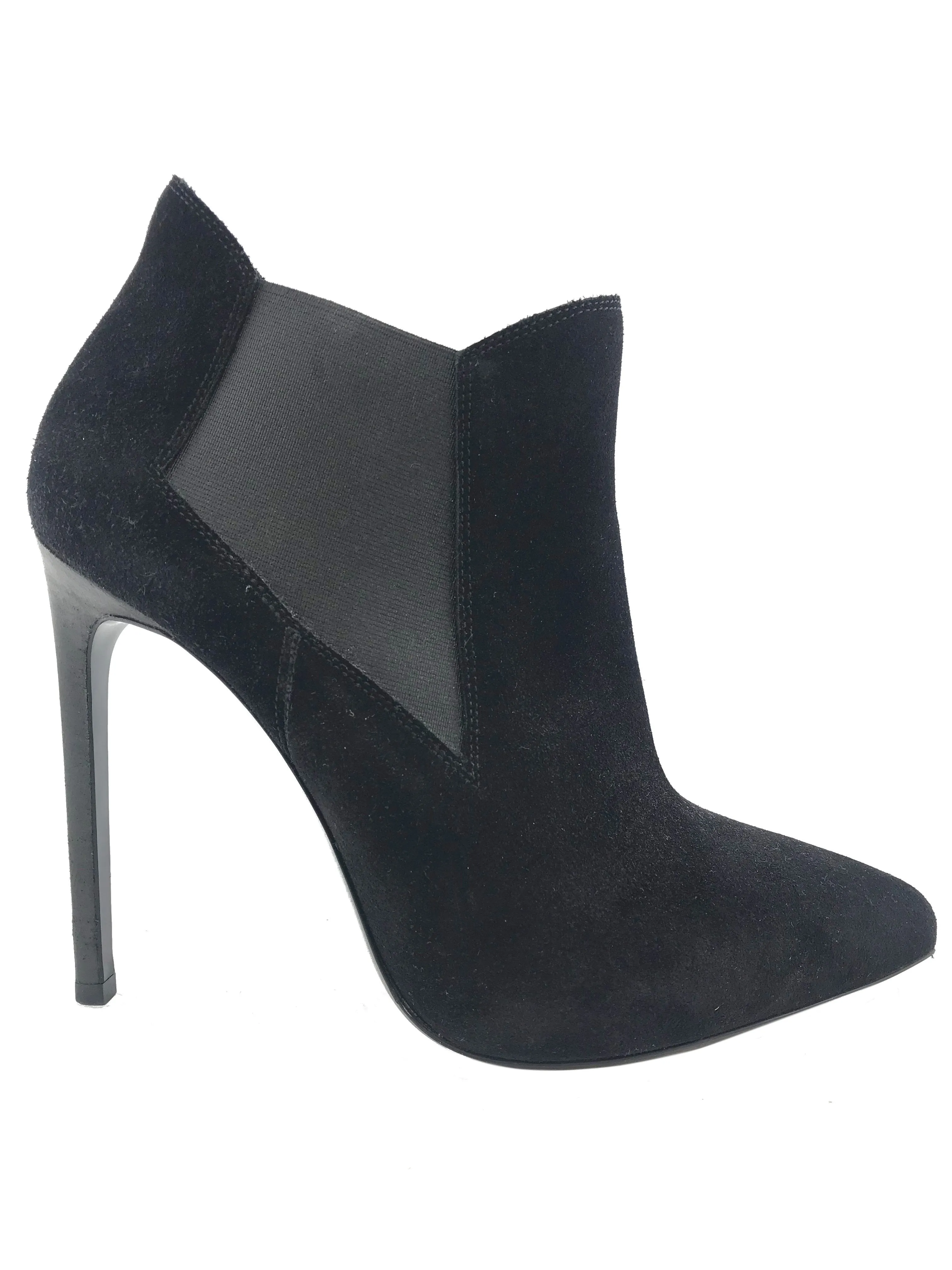 Saint Laurent Suede Point Toe Ankle Boot Size 10