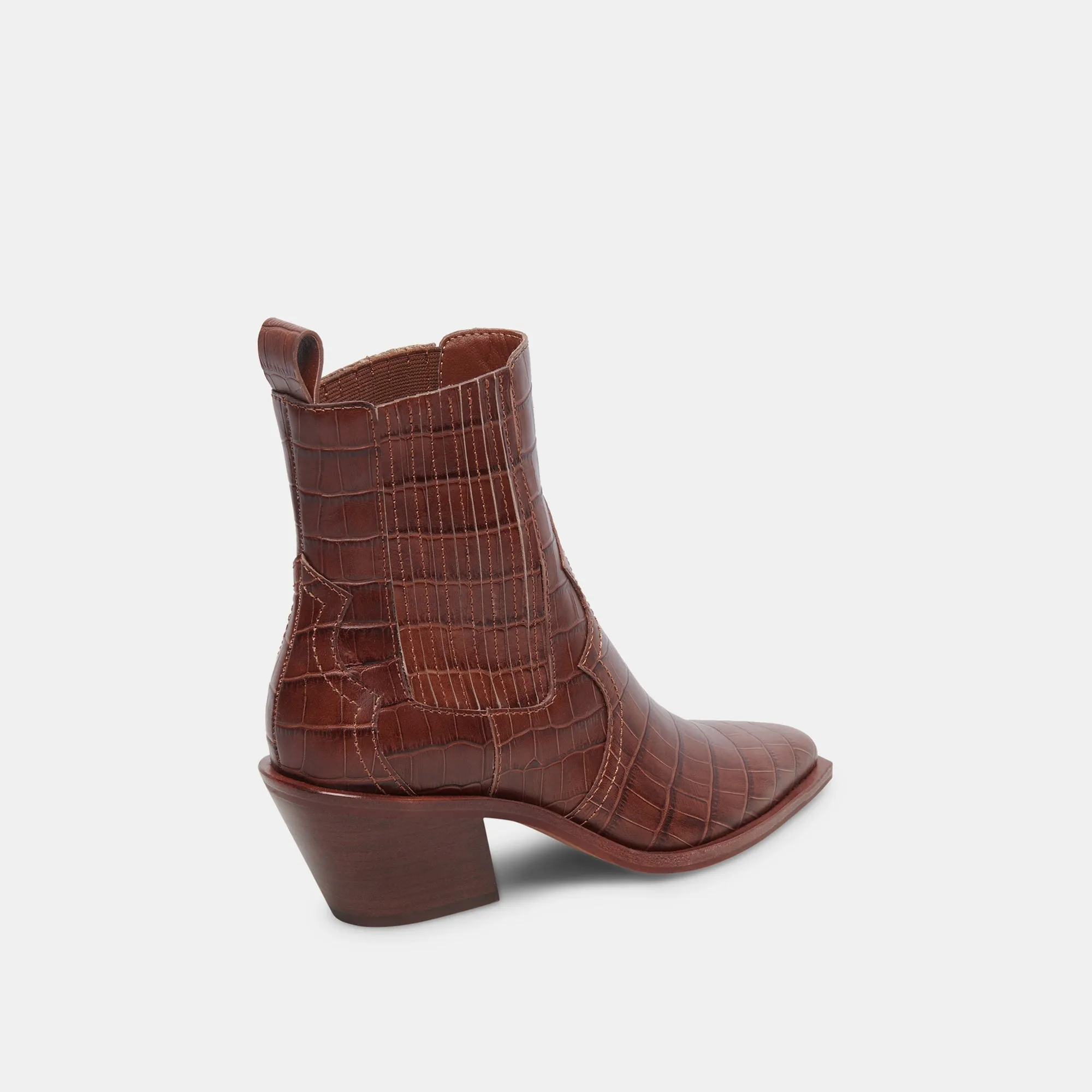 SENNA BOOTIES WALNUT EMBOSSED LEATHER - re:vita