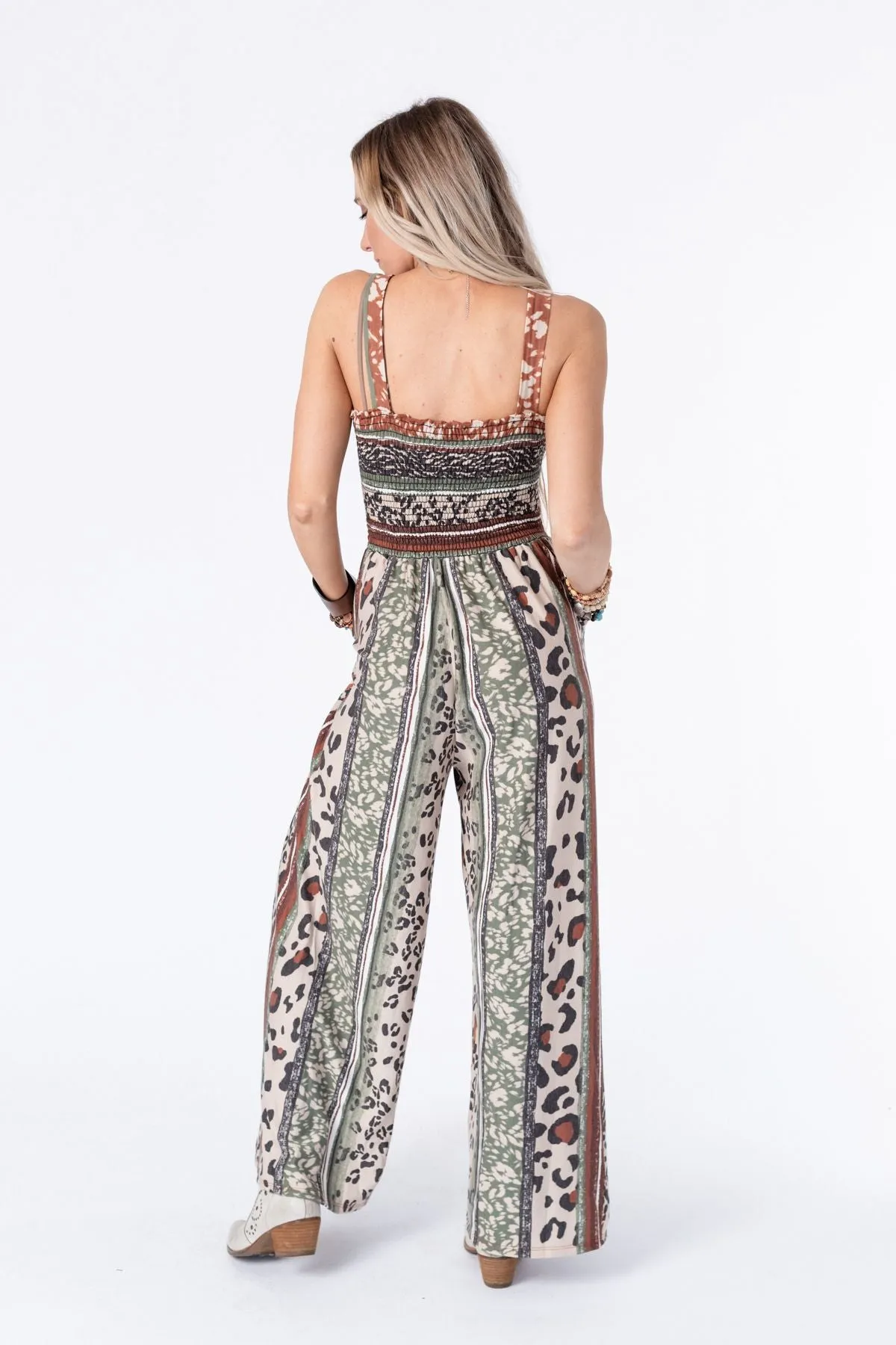 Serendipity Animal Print Jumpsuit - Rust