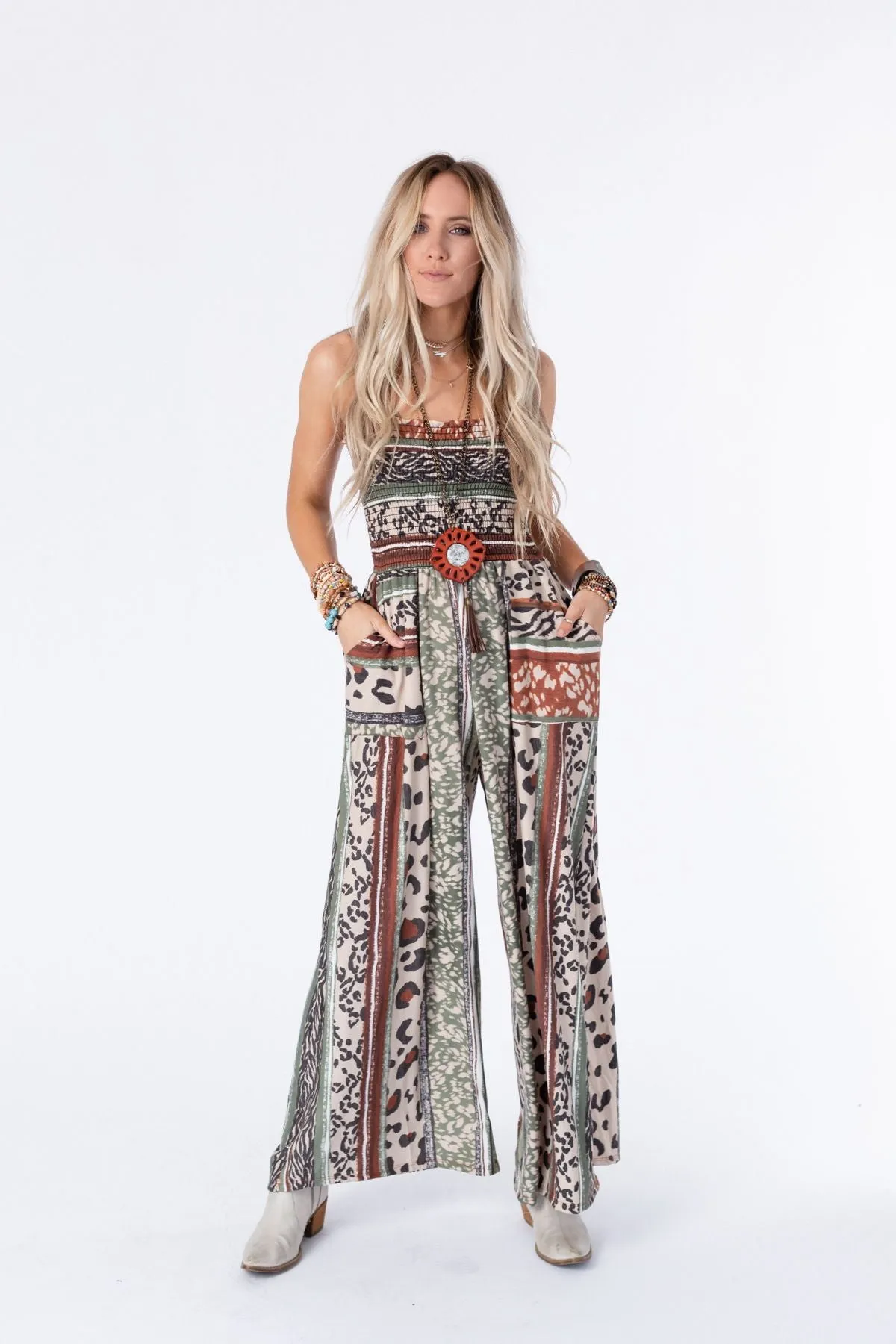 Serendipity Animal Print Jumpsuit - Rust