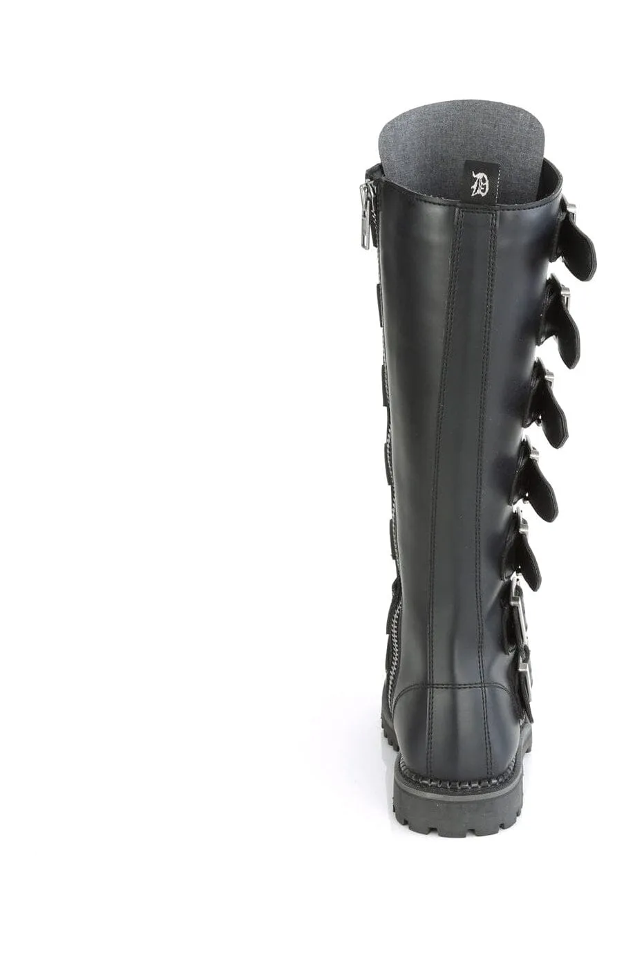 SS-RIOT-21MP Black Vegan Leather Knee Boot