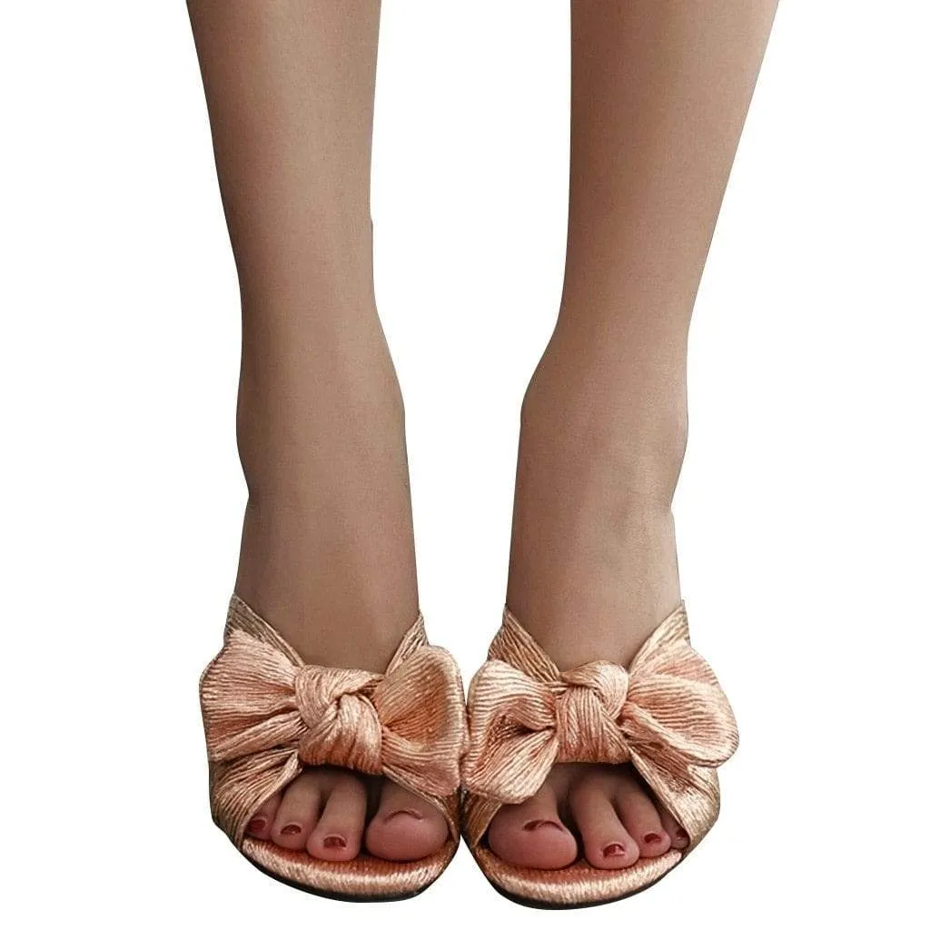 Tasha Gold Bow Sandal