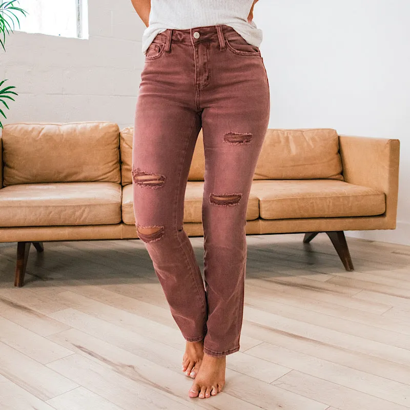 Vervet Skylar Raisin Boot Cut Jeans