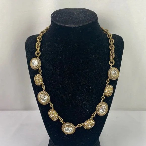 Vintage Elizabeth Cole Cz Circles Necklace