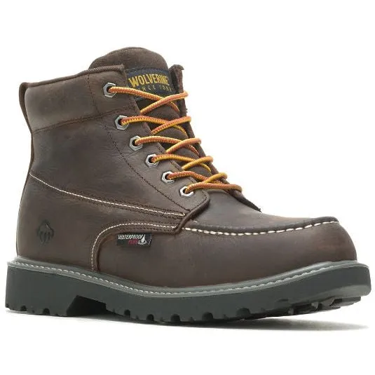 Wolverine Men's Floorhand 6 Soft Toe WP Work Boot -Coffee- W230025