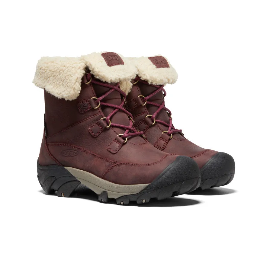 Women's Betty Waterproof Short Boot  |  Burgundy/Brindle